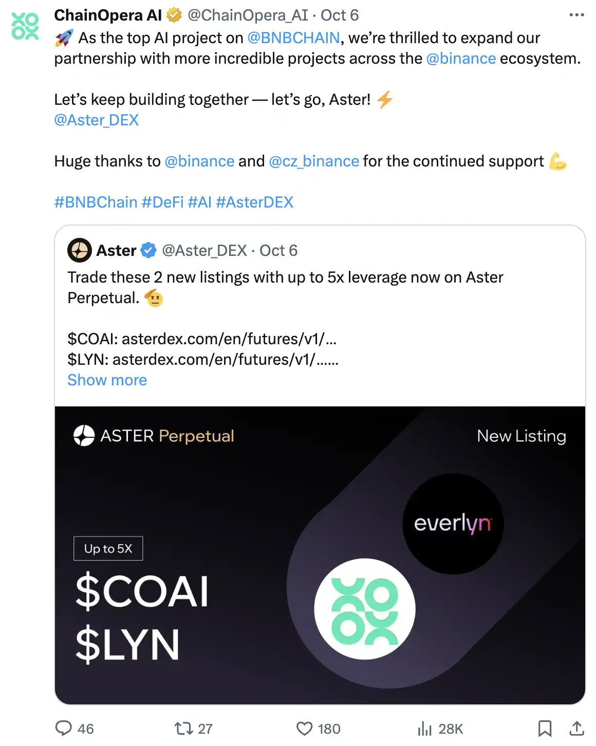 เปิดเผยตรรกะเบื้องหลังความนิยมของ ChainOpera AI: ช่วงกลางที่แม่นยำ FDV เกิน 4 พันล้านดอลลาร์สหรัฐ